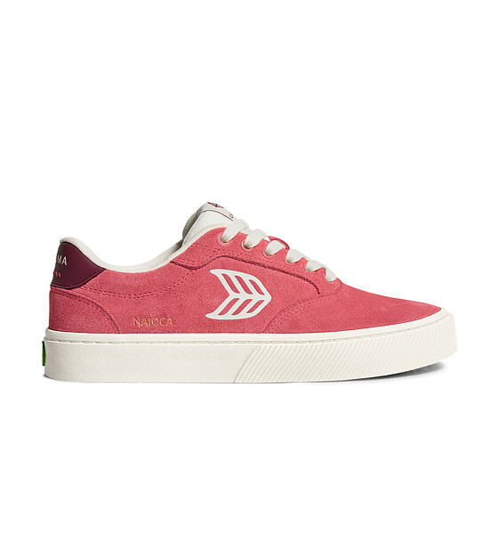 Pánské volnočasové boty Cariuma NAIOCA Watermelon Suede Ivory Logo Ruby Wine Sneaker