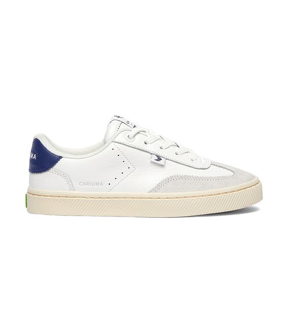 Dámské volnočasové boty Cariuma TOCA White Diamond Leather Smoke White Suede Blue Accents Sneaker