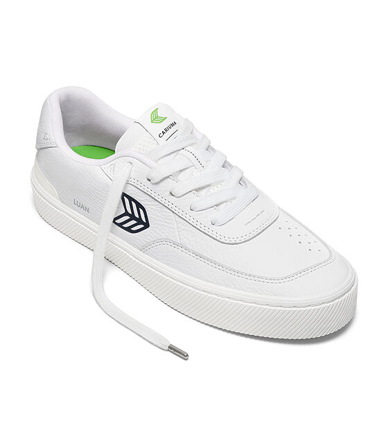 Pánské volnočasové boty Cariuma LUAN PRO White Premium Leather Black Logo Sneaker