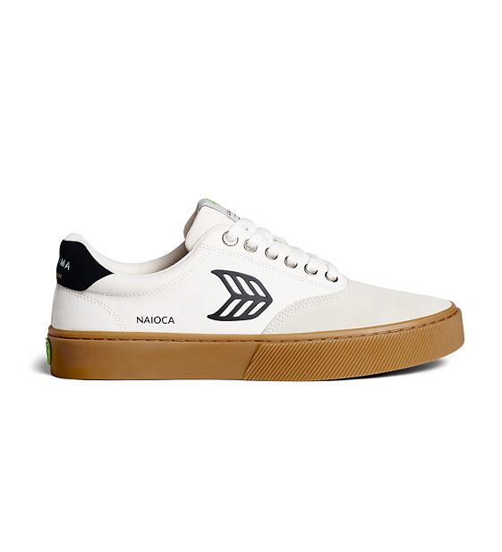 Dámské volnočasové boty Cariuma NAIOCA PRO Stripe Suede and Canvas Gum Vintage White
